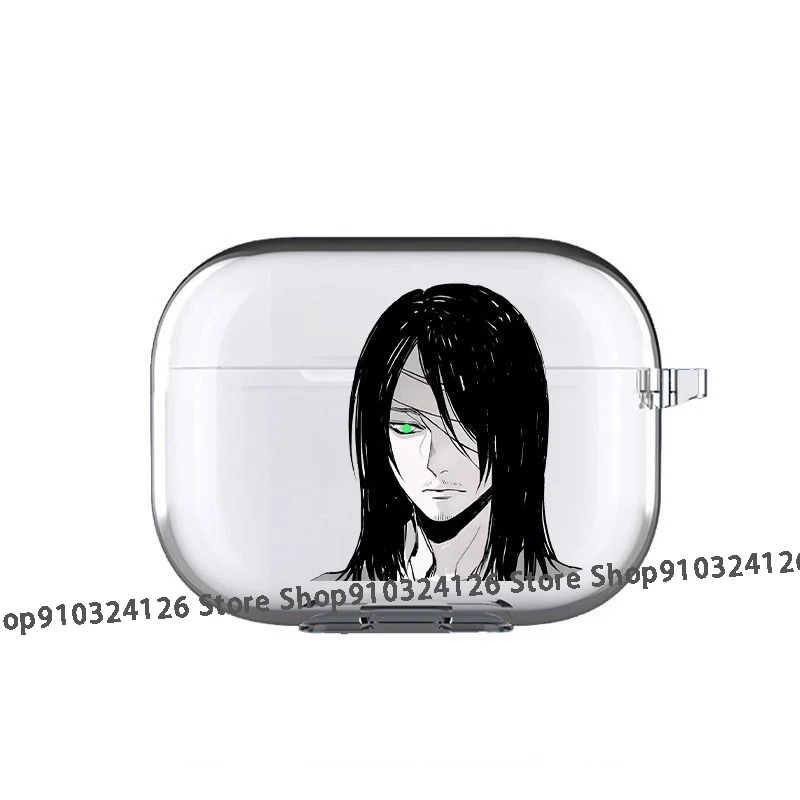 Anime ataque em titã caso transparente para airpods 4pro 3 2 hingeki no kyojin levi eren yeager airpod casos tpu fone de ouvido capa