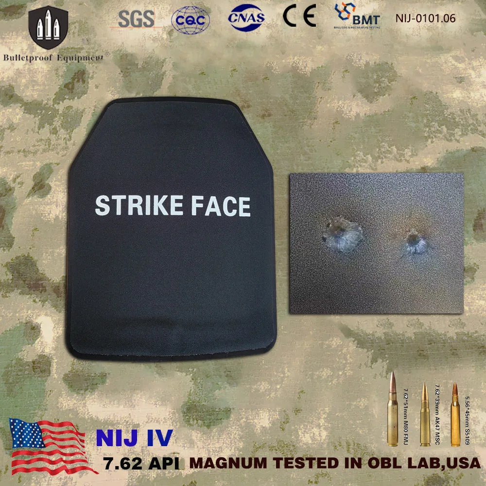 Real 6mm NIJ Bulletproof Steel Plate Stab-Proof Body Armor Chest Protection Bulletproof Glock AK47 Against7.62mmAPI Caliber