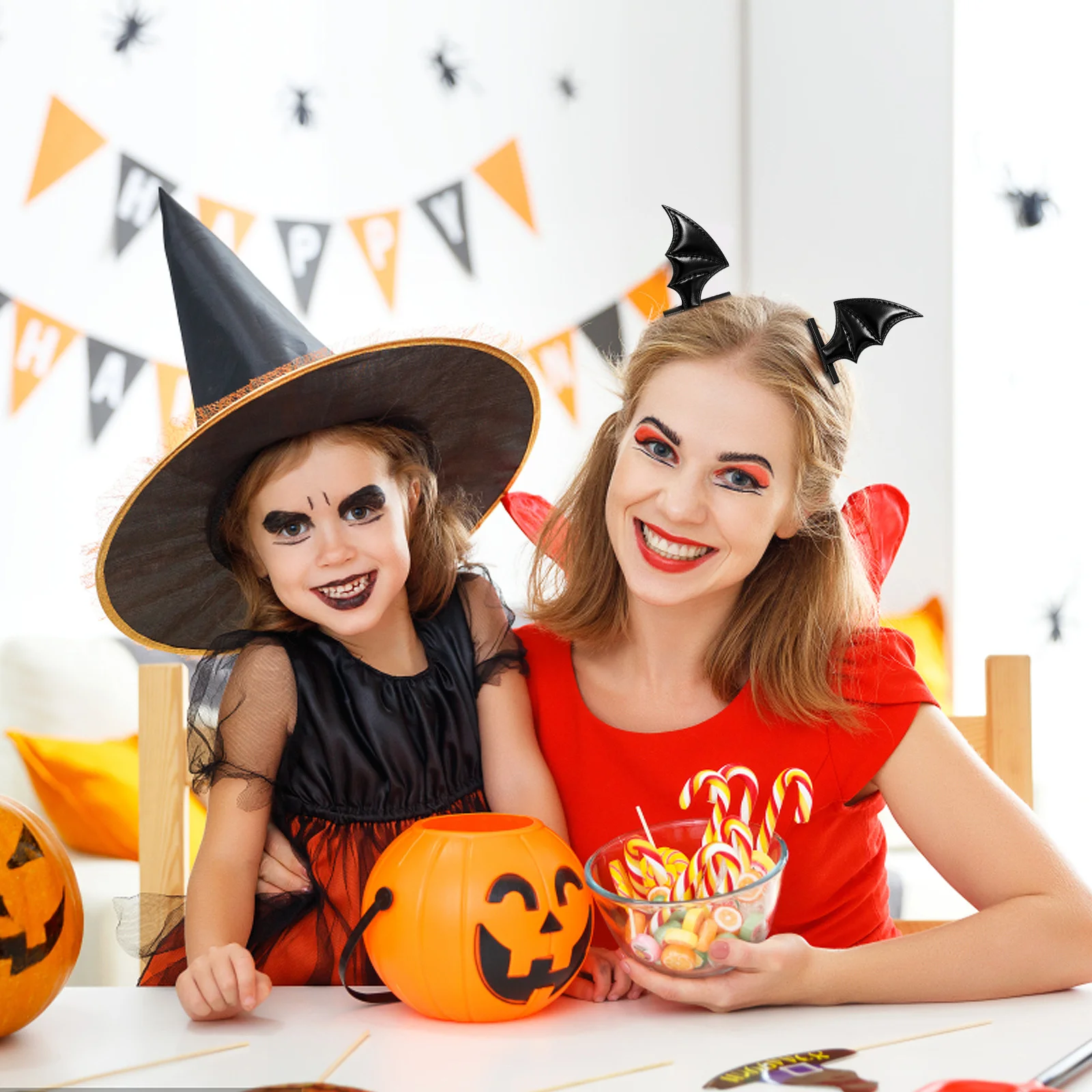 

1 set 1 Set Bat Wing Headband Clips Halloween Party Hair Decor Kit For Women Cosplay Flying Bat Headdress Carnival Masquerade