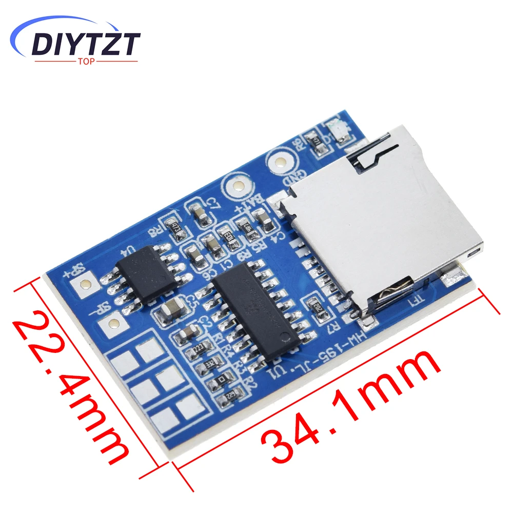 DIYTZT 1/5PCS GPD2846A Cartão TF Placa decodificadora MP3 Módulo amplificador 2W para Arduino GM Módulo de fonte de alimentação
