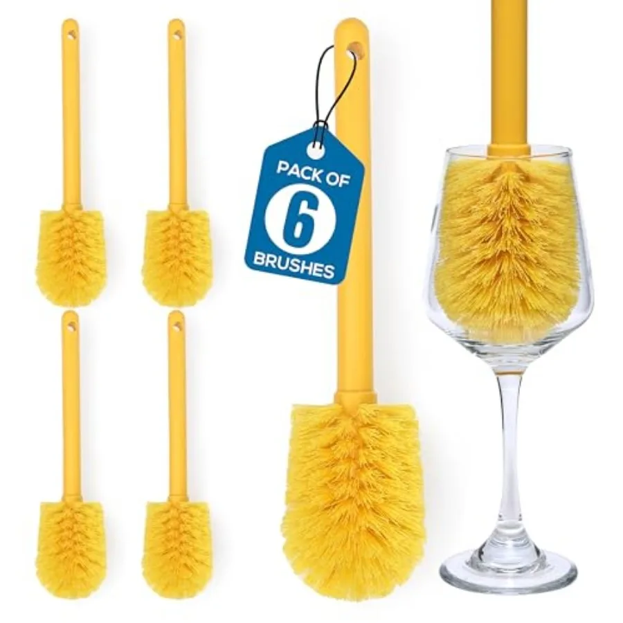 

Goblet Cleaning Brush Bottle Brush for Cleaning Glasses and Jars, Durable Bristles and Long Handle, Brushes