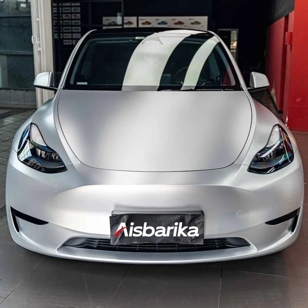 Qualidade superior PET Matte Chrome Alexander Silver Car Wrap Vinil Adesivo Filme de embrulho automático