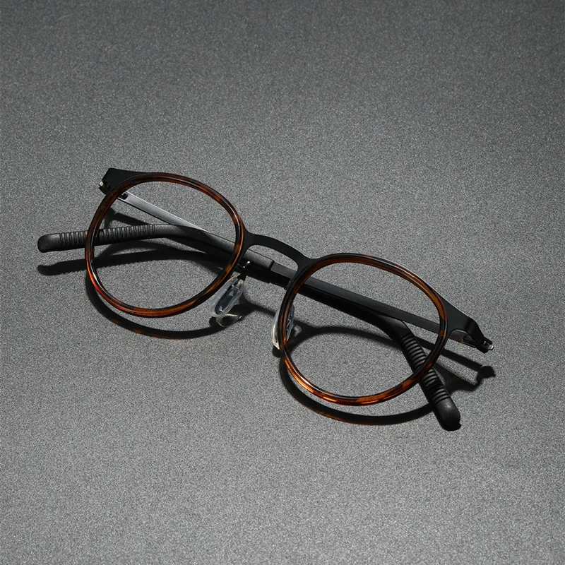 2026 Neue Modemarke Reproduktion Schraubenloser Legierungs-Brillenrahmen Retro Herren Blaulichtfilter-Brille Ultraleichte Ovale Brille