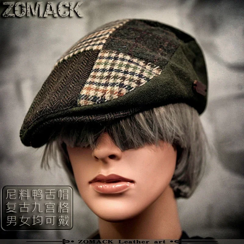 

Peaked Cap Amekaji Wear Retro Newsboy Octagonal Beret Female British Male Hat