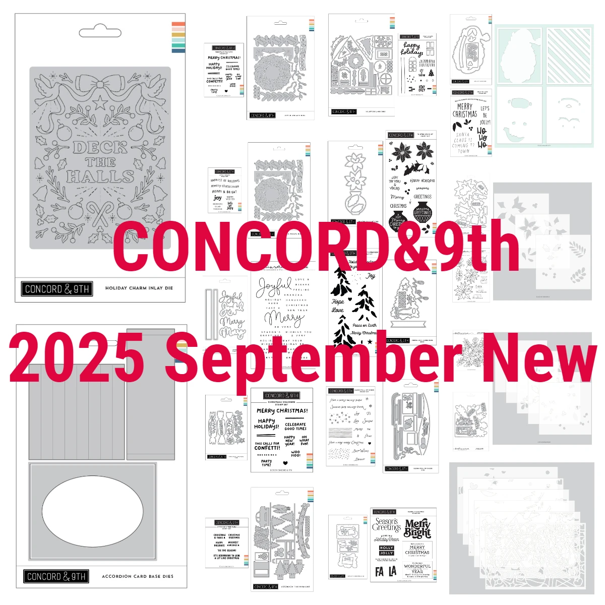 

2025 New Dies Stamps Stencils Set English Words Christmas Greetings Die Accordion Card Base Dies Stamps DIY Scrapbooking Cards