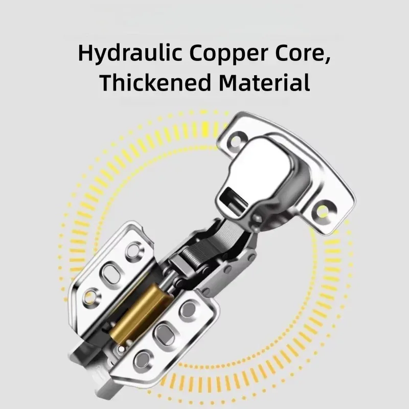 2PCS Stainless Steel Cabinet Door Hinge Hydraulic Damper Cushioning Two-Section Force Quiet Hidden Hinge Furniture Accessories