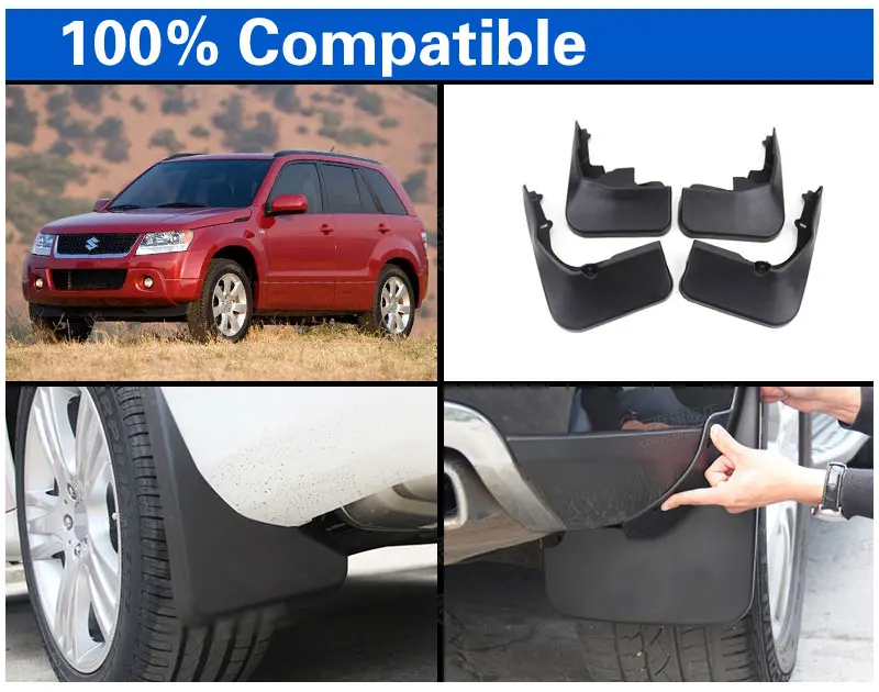 High Quality Mud Flaps For Suzuki Grand Vitara Accessories Mud Guards 2006-2014 2007 2008 2009 2010 2011 2012 2013 Car Styling