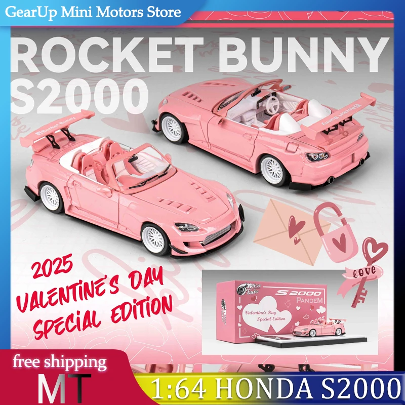 

MicroTurbo 1:64 Honda S2000 Rocket Bunny Valentine's Day Gift in Pink Wide Body Alloy Model for JDM & Car Culture Fans Toy Car