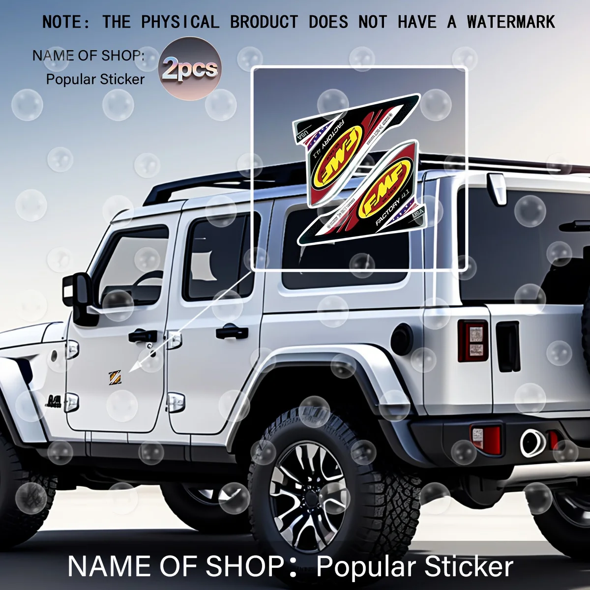 

Waterproof, Scratch-Resistant Vinyl Decal for Cars, Laptops & Outdoor Gear FMF Factory 4.1 USA Sticker