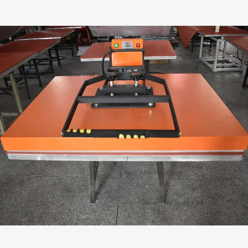 

china manufacture high pressure & cheap price 80x100cm manual large format heat press machine for vinyl/cotton/fabric/t-shirt