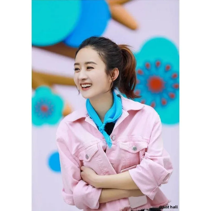 Short Women's Denim Jacket Celebrity Zhao Liying Autumn 2022 Korean Style Student BF Top Trendy Set Fashion Outerwear