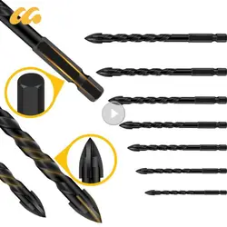 Glass Concrete Drill Bit Set Cross Hex Tile Ceramic Drill Bits Cemented Carbide Set Universal Drilling Tool Hole Opener For Wall