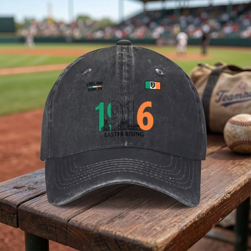 1916 Easter Rising Commemorative Washed Baseball Cap – Adjustable Buckle, Lightweight & Breathable Unisex Hat