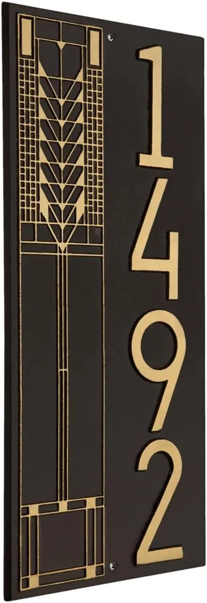 Vertical Tree Of Life Aluminum Address Plaque Custom House Numbers Outdoor Sign