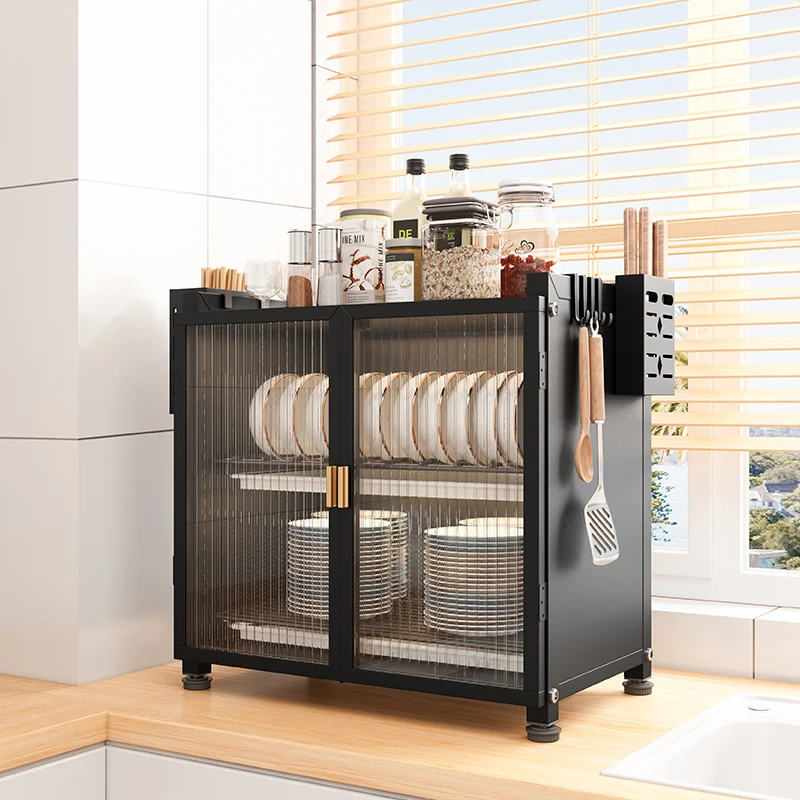 Drainage Cupboard Saves Kitchen Space Multi-functional Kitchen Dinnerware Storage Cabinet image 6
