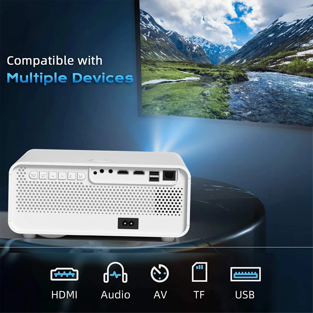 Touyinger HQ7 7000 lumen proiettore Led Android portatile Beamer 1080P Full HD Home Cinema 300 ''supporto schermo Bluetooth Wifi