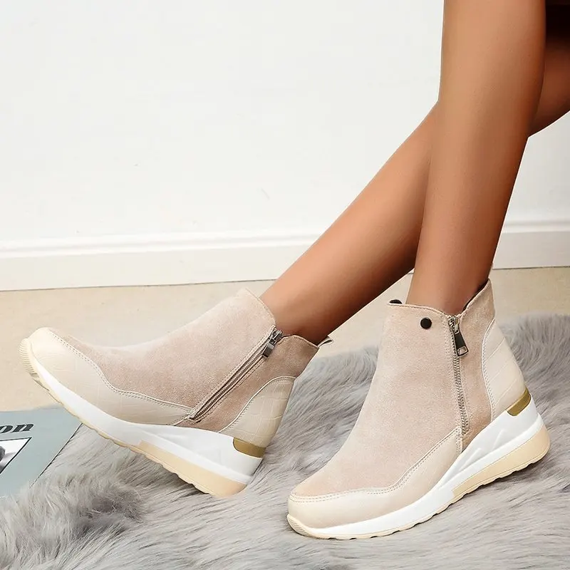 Fashion Winter Ladies Shoes New Arrival 2024 Warm Womens Boots Platform Snow Ankle Boots for Girls Wedge Heels for Women