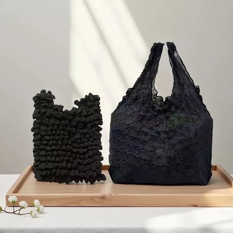 1Pc Large Capacity Shopping Bag Flexible Stretch Bags Fold Pleated Storage Pouch Expansion Bubble Elastic Paddy Case