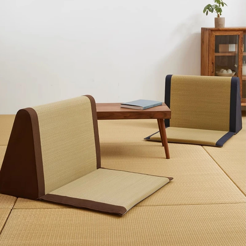 Natural Grass Woven Tatami Cushion Breathable Dehumidifying Chair Pad High-Density Sponge Sofa Seat Bay Window Backrest Chair