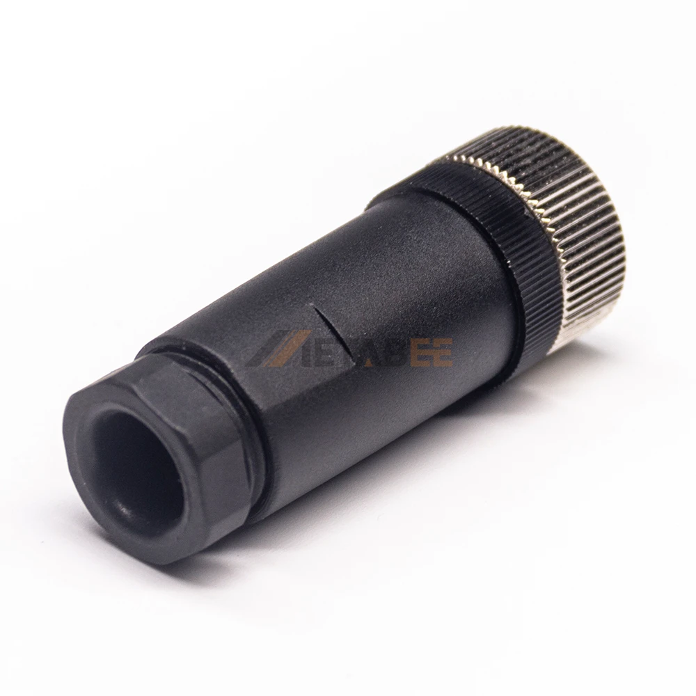 M12 12 Pin Male Female Pair Connector A-Coded Field Wireable Straight Plug