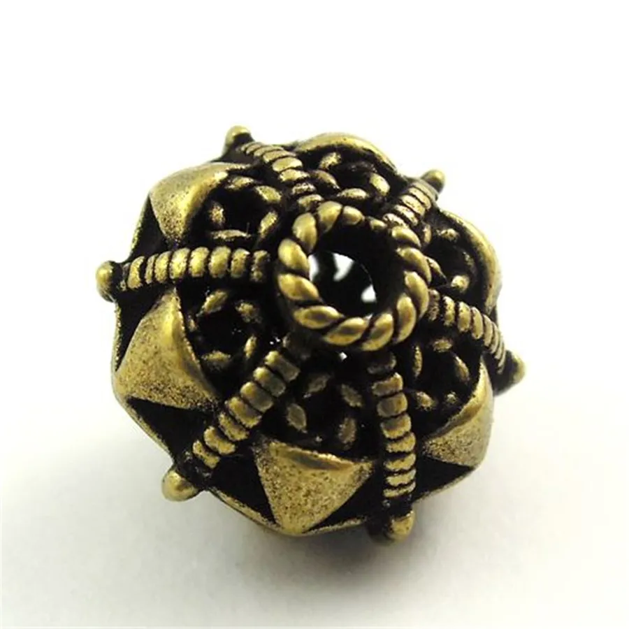 Julie Wang 10PCS Wholesale Bronze Tone Zinc Alloy 3mm Hole Beads Hot Sale Jewelry Bracelet Anklet Dangle Earring DIY Findings