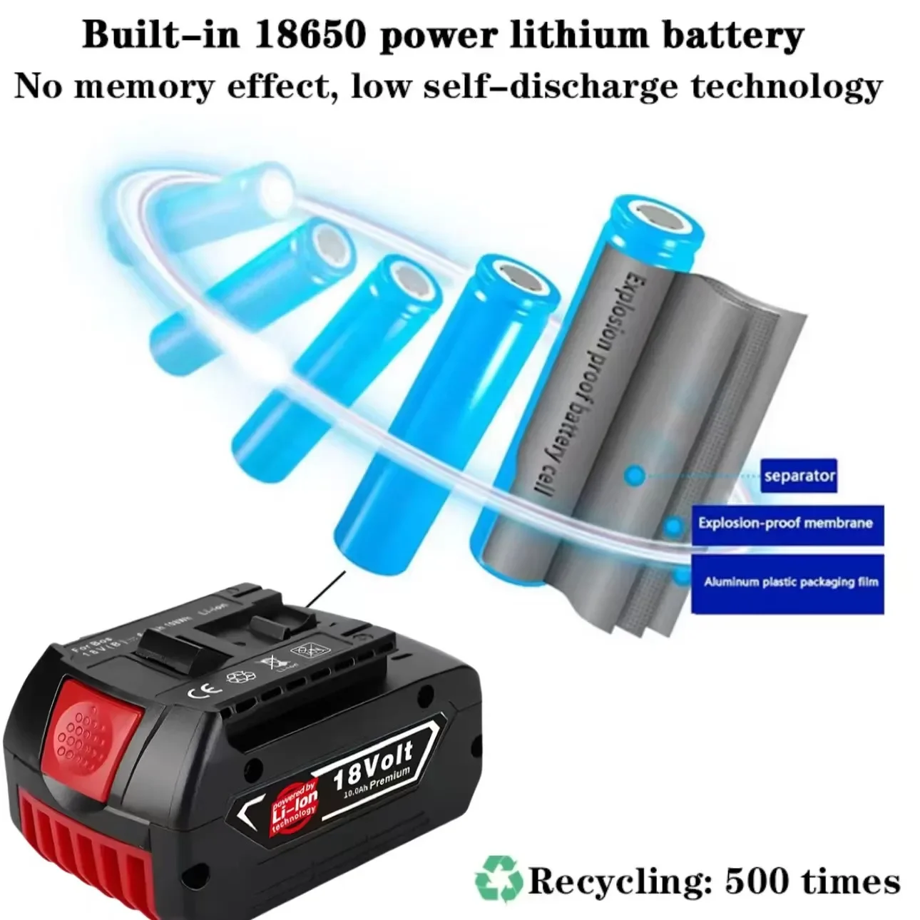 18V Battery Bosch 8.0/10Ah for Bosch Electric Drill 18V Rechargeable Li-ion Battery BAT609 BAT609G BAT618 BAT618G BAT614 Charger