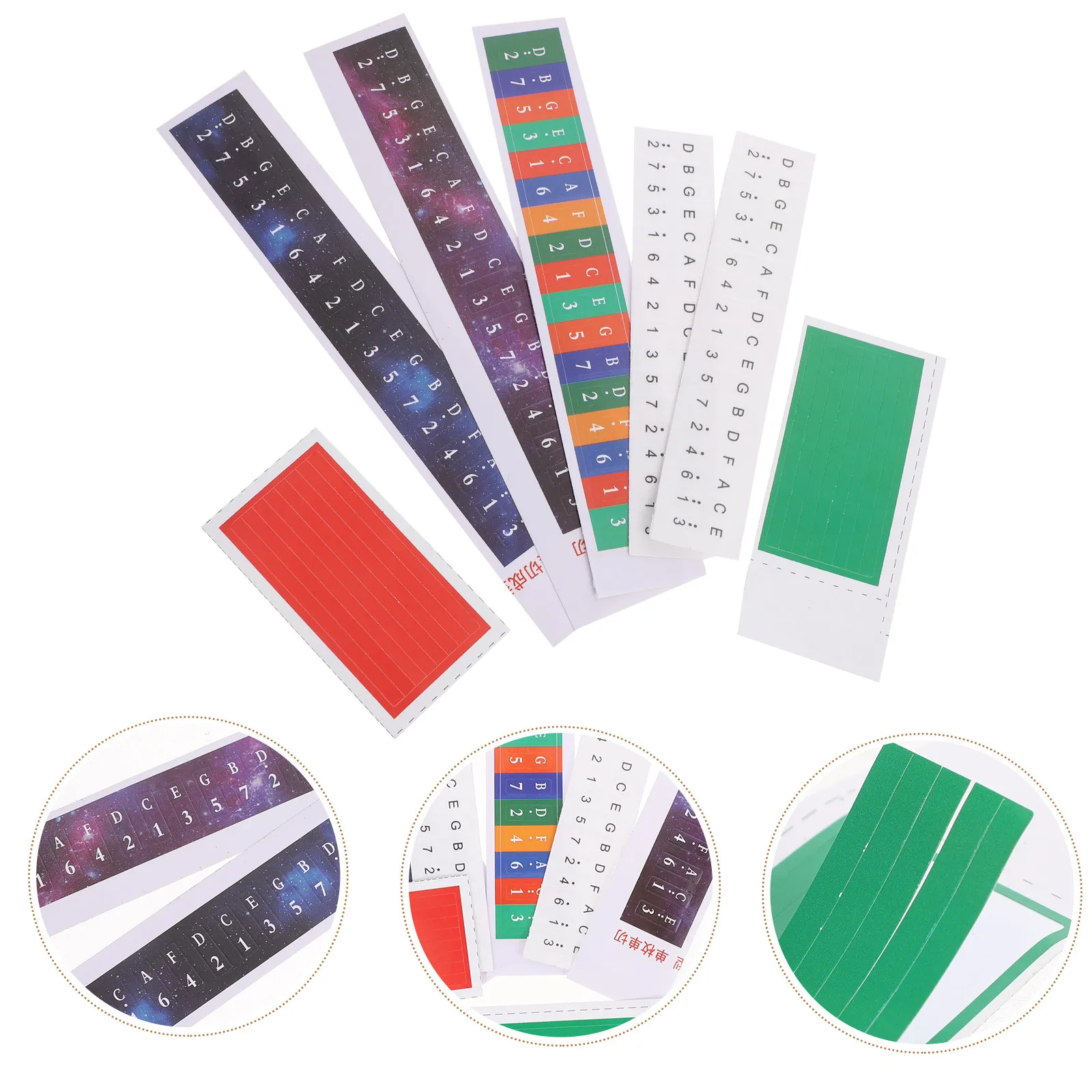 5Sets Thumb Piano Keyboard Stickers Beginner Reminder Note Labels Training Decals Instrument Supplies Efficient Learning
