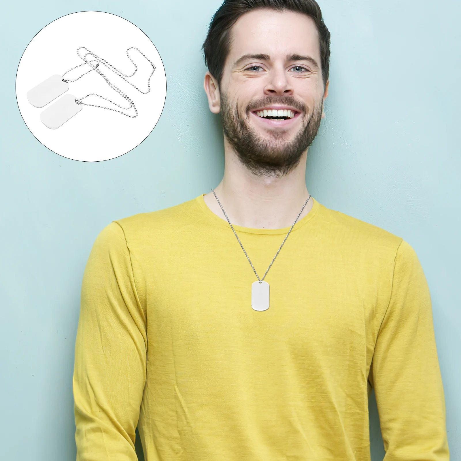 

Stainless Steel Dog Tag For Men Military Style Engraved Pendant Necklaces Silver Chain Necklace Custom Dog Tag Chains