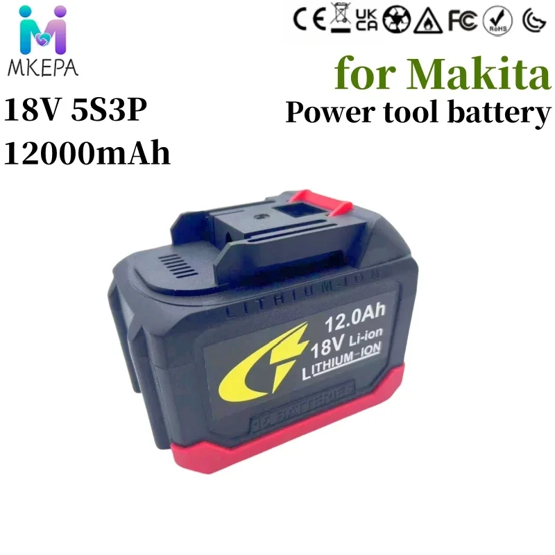 for Makita 18V high-power 18650 lithium-ion battery, 12000mAh suitable for Makita  series electric tool high-pressure water gun