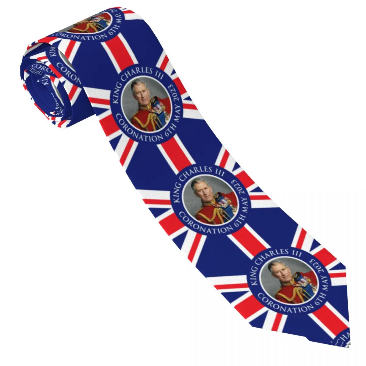 King Charles III Garden Flag Neckties Fashion Neck Ties for Men Accessories Gravatas Gift