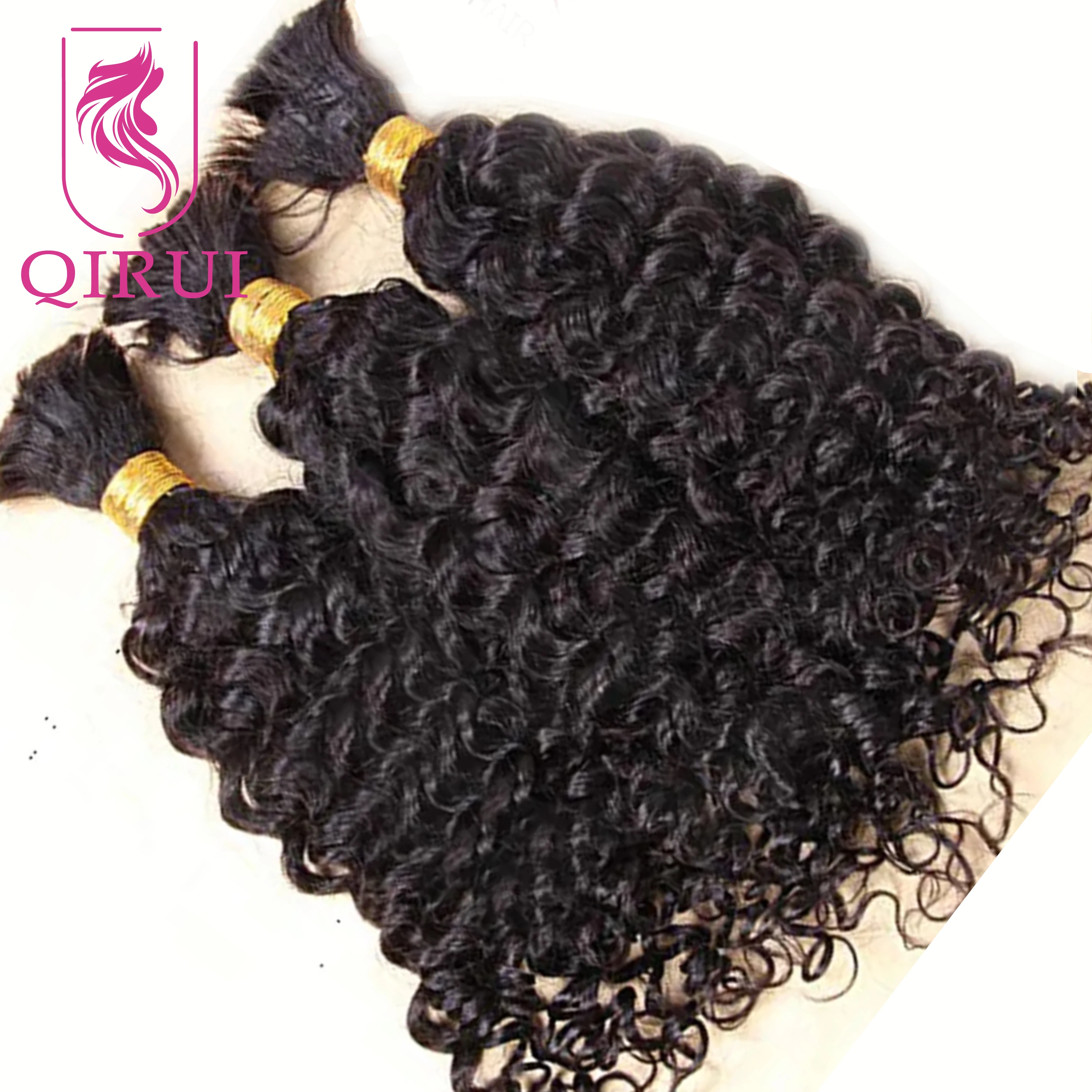 Bulk Human Hair Curly Human Hair For Braiding 100% Unprocessed No Weft Human Hair Bulk Extensions Brazilian Remy Hair 100g/Pcs