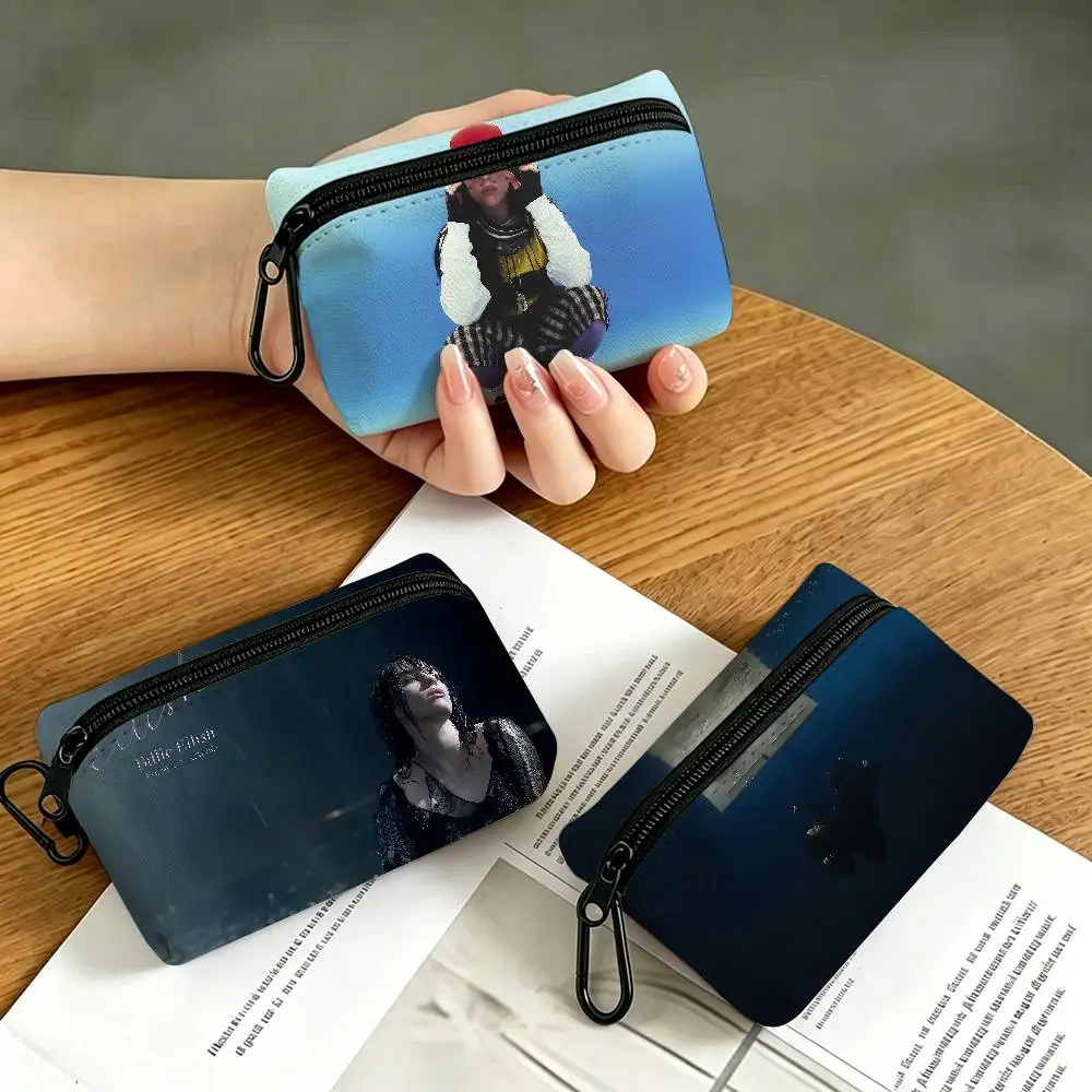 B-Billie E-Eilish Wear-resistant Oxford Cloth Coin Purse Portable Backpack Hanging Card Storage Bag