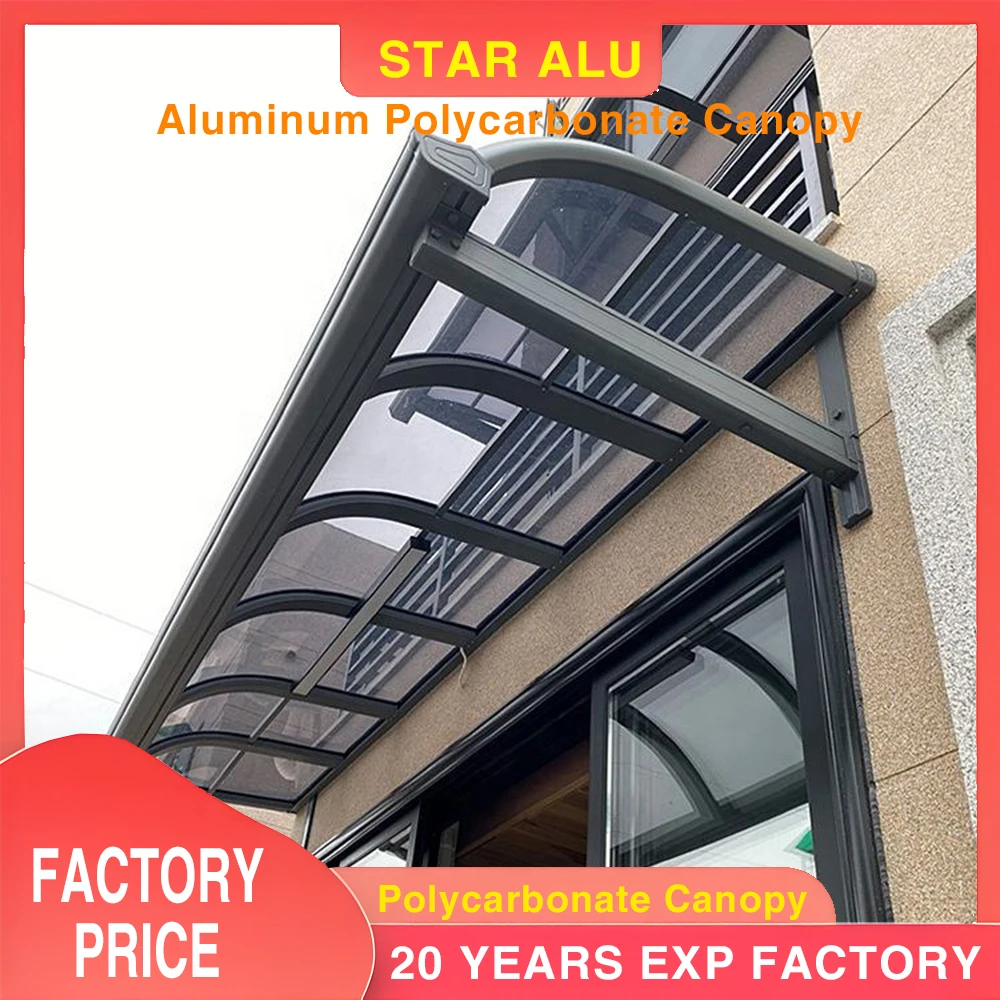 Cantilever Aluminum Carport with Durable Polycarbonate Roof –Custom Size Window Awnings: Polycarbonate Front Door Canopy Covers