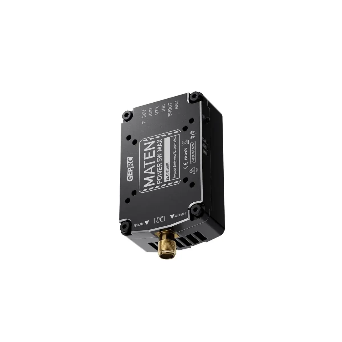 GEPRC MATEN 5.8G 5W VTX PRO Supports the IRC Tramp VTX Control Protocol with Built-in Microphone and Superior Heat Dissipation