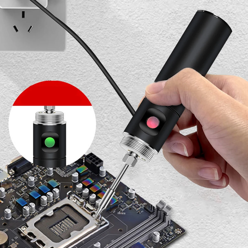 

USB Rechargeable Cordless Soldering Iron Portable 8W-10W Power Output Aluminum Alloy Build 260C to 420C Digital Temp Control