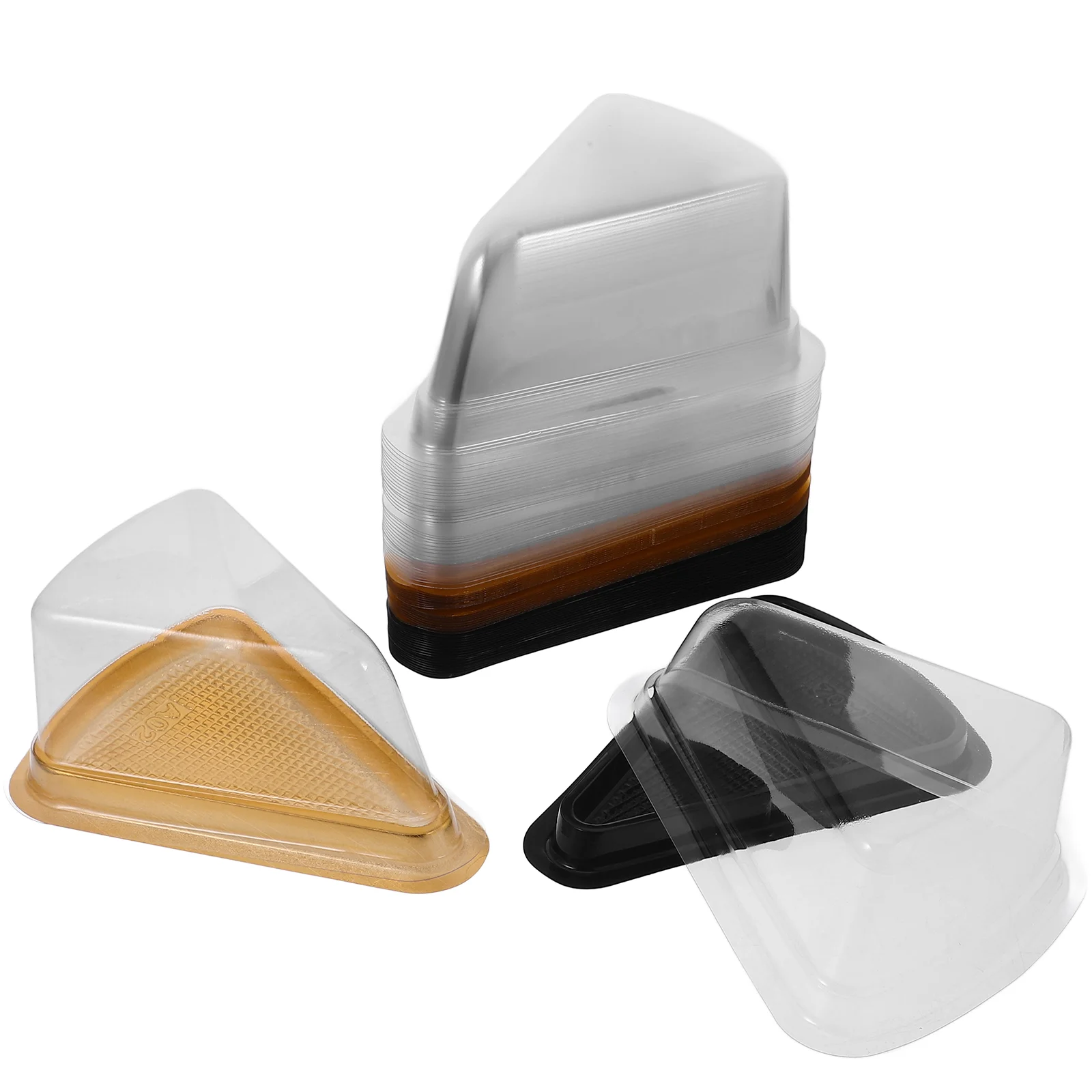 40 Pcs Cake Packing Box Food Containers Cheesecake Pie Blister Triangle Triangular Cupcake