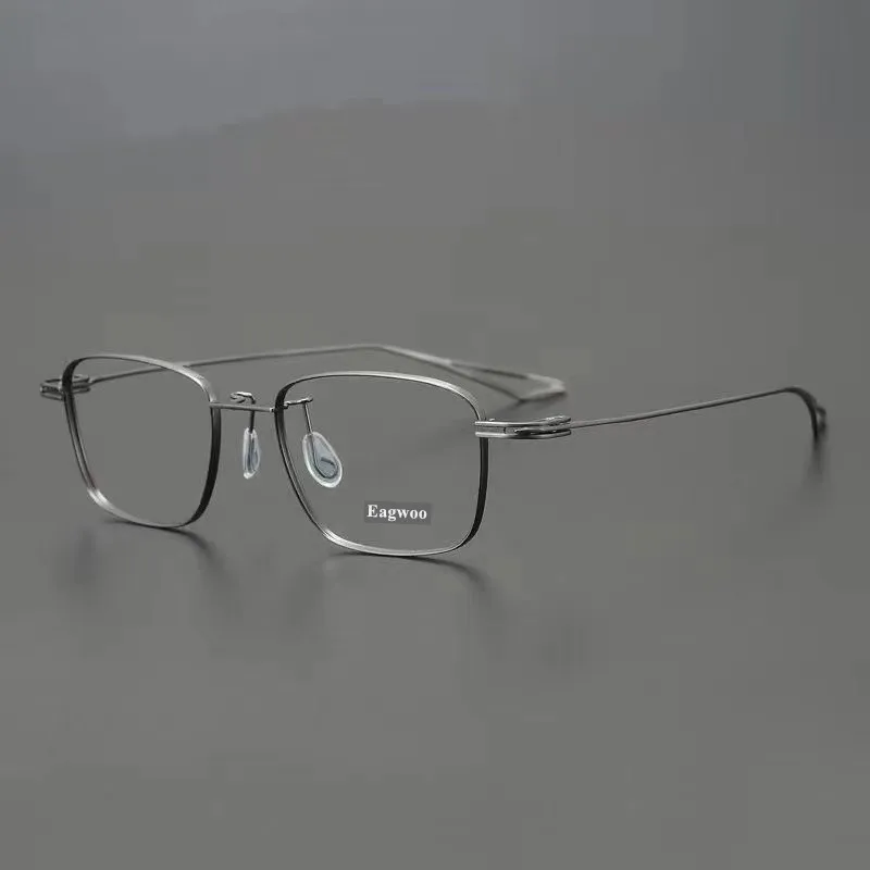 Pure Titanium Eyeglasses Full Rim Optical Frame Prescription Spectacle Men Simple Designed Glasses Thick Rim