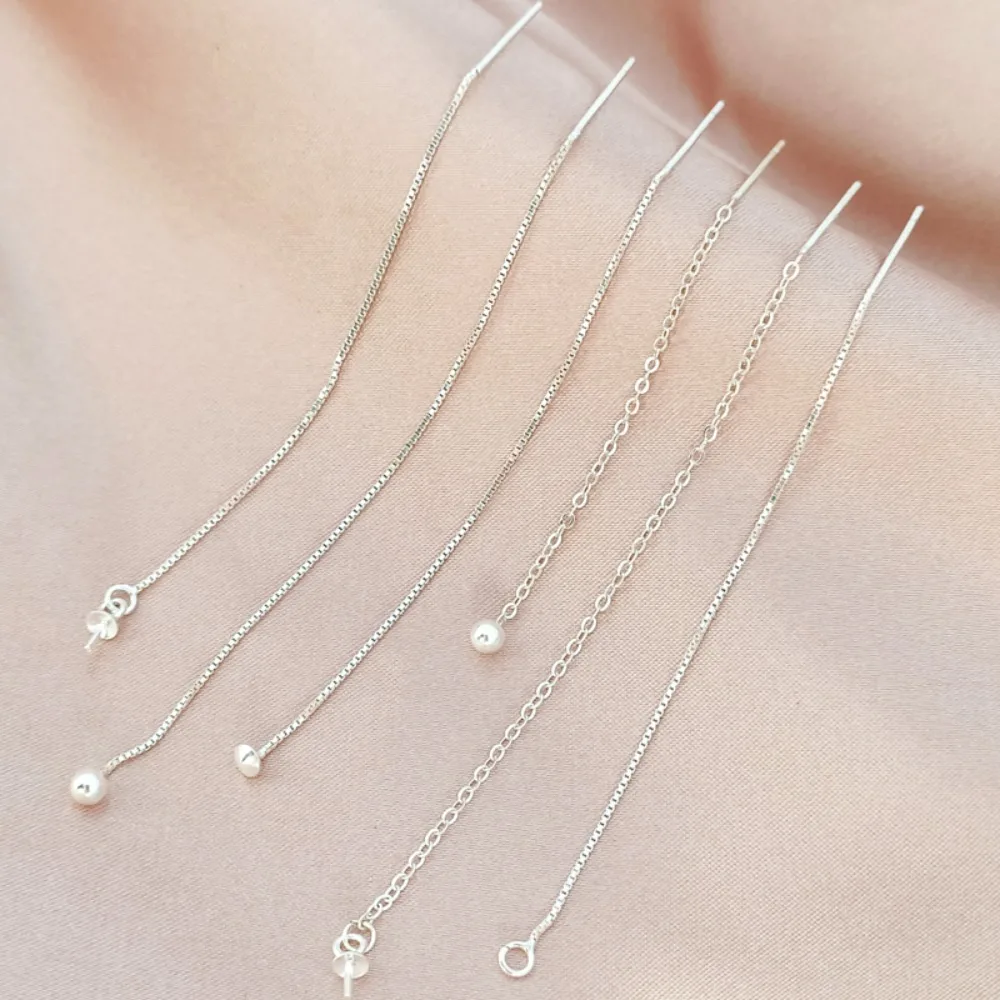 

S925 sterling silver box, ear string beads, long earrings, ear plugs, tassel earrings, handcrafted DIY accessory materials
