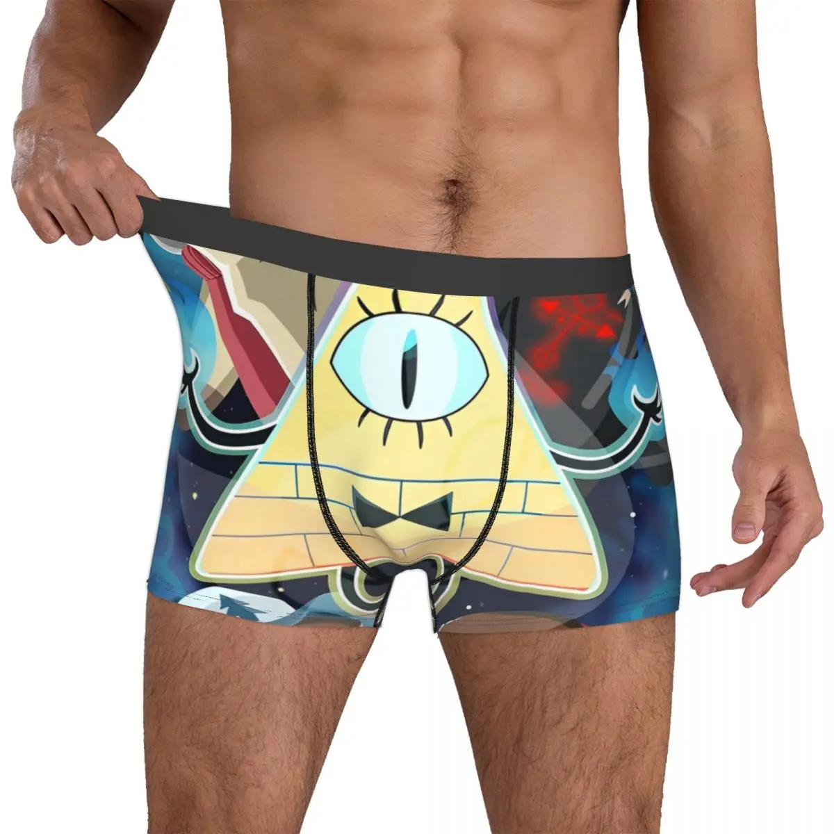 Calzoncillos bóxer de dibujos animados para hombre, ropa interior de dibujos animados de Anime, con mordaza, Ultra suave, con edredón