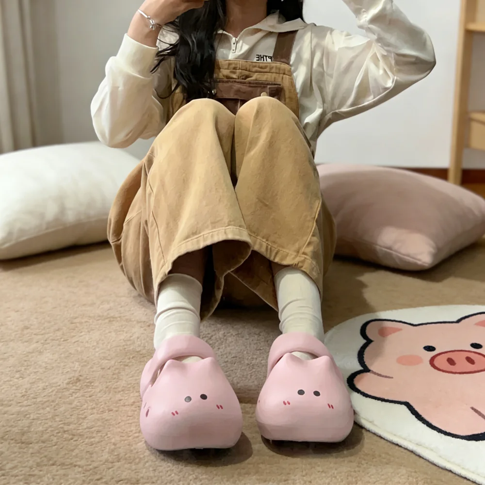Süße Katzen-Slipper für Damen, Sommer, weiche Cloud-Clogs, Damen-Riemchensandalen, EVA-Lochschuhe, dicke Sohle, rutschfeste Strand-Slipper – Detail 6