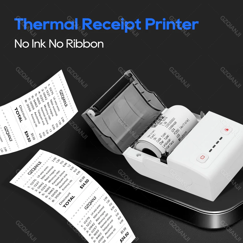 Portable 58mm Receipt Bill Printer Bluetooth Wireless Loyverse Mini Pocket POS Thermal Printer Small Business Android Windows