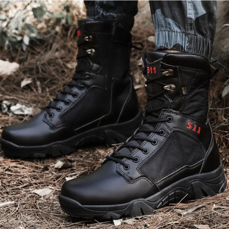 Men's High-top Boots Military Tactical Boots Outdoor Non Slip Hiking Boot Lace Up Desert Combat Boot Men Tactical Training Boots view 3