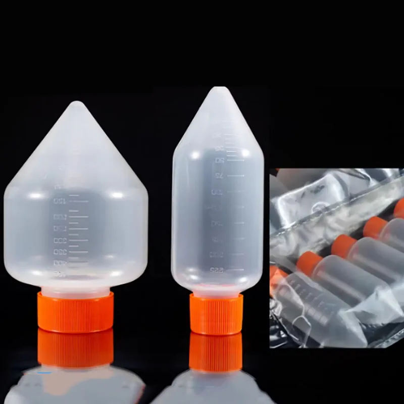 1PCS 6PCS pointed bottom centrifuge bottle 250ml500ml centrifuge bottle with lid PP material
