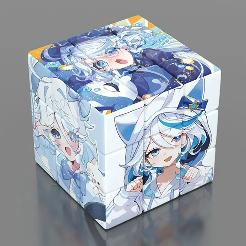 Anime Genshin Impact Furina Cosplay 3-step Puzzle Magic Cube Cartoon Magics Square Tweakcube Xmas birthday Gift