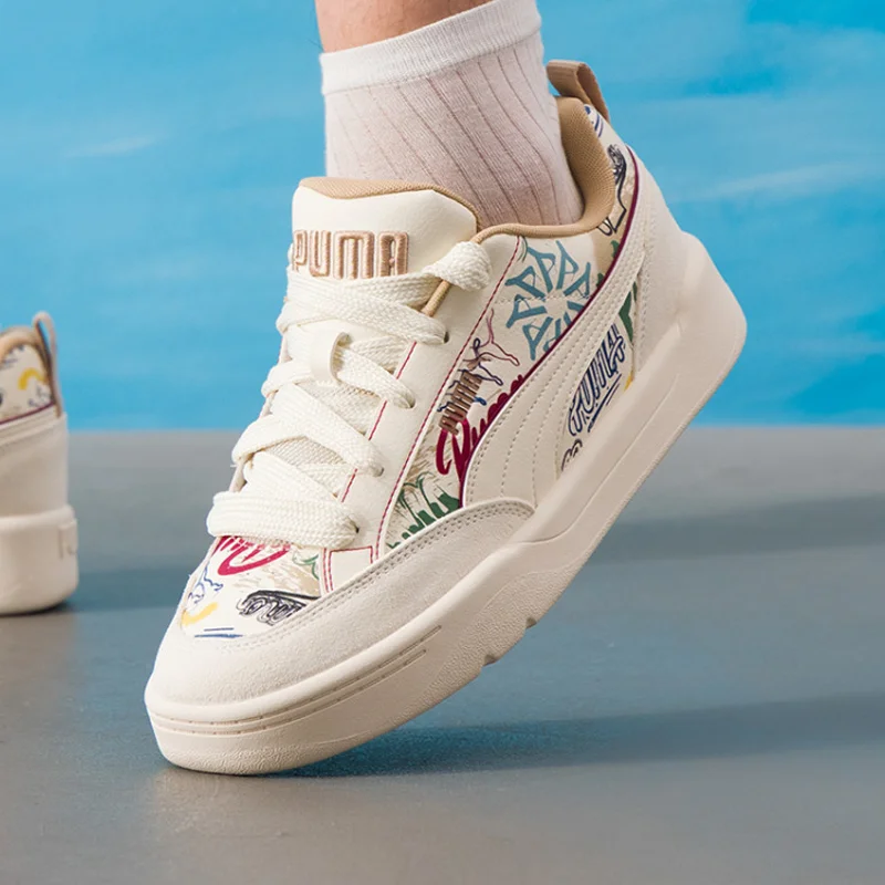 PUMA Unisex Summer Graffiti White Chunky Bread Sneakers Low Top Casual Skate Shoes 405258-02