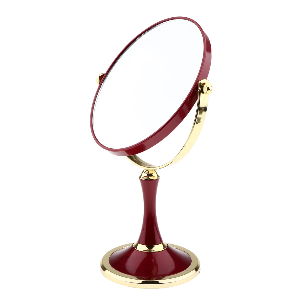 2-Sided Magnification Makeup Shaving Mirrors, 11” Fashion Compact Standing Mirror for Bathroom/Bedroom/Dorm/Office