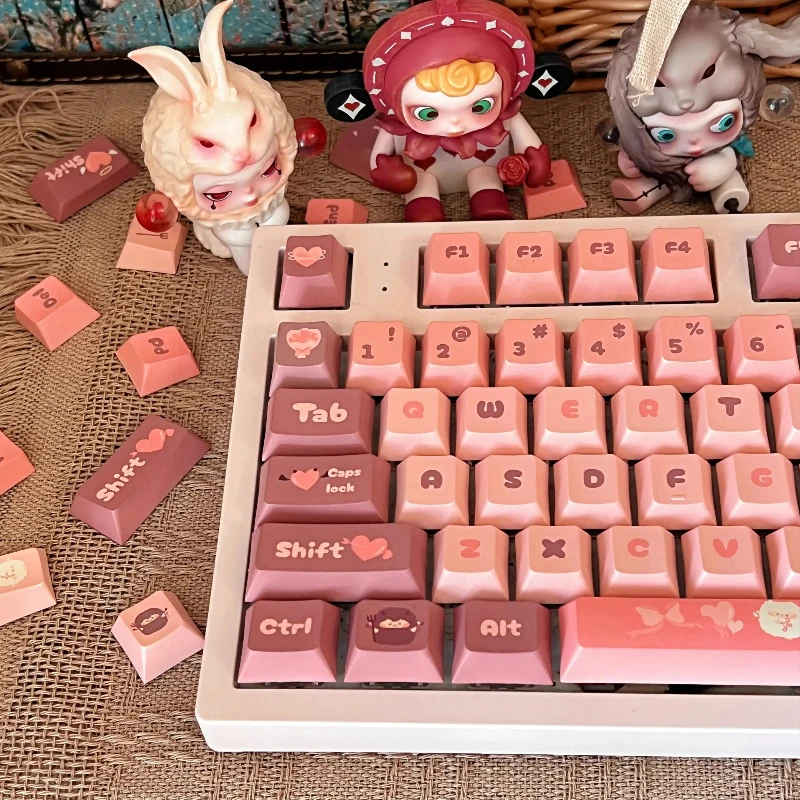 Süße kleine Lamm Keycap pbt Sublimation Kirsch profil rosa kawaii Keycaps