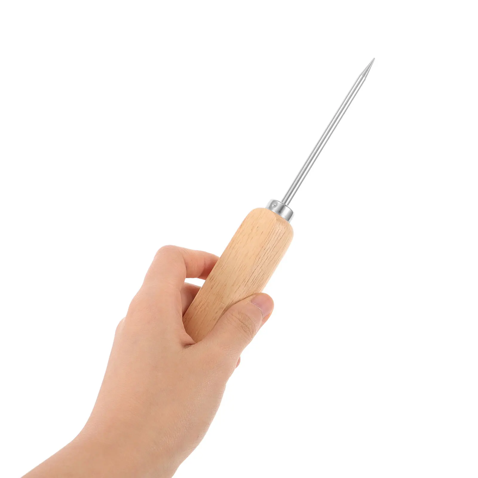 

Stainless Steel Wood Handle Ice Pick Manual Crusher for Whiskey Ice Breaking Bartending Tool Cube Shaver Home Bar Party Cocktail