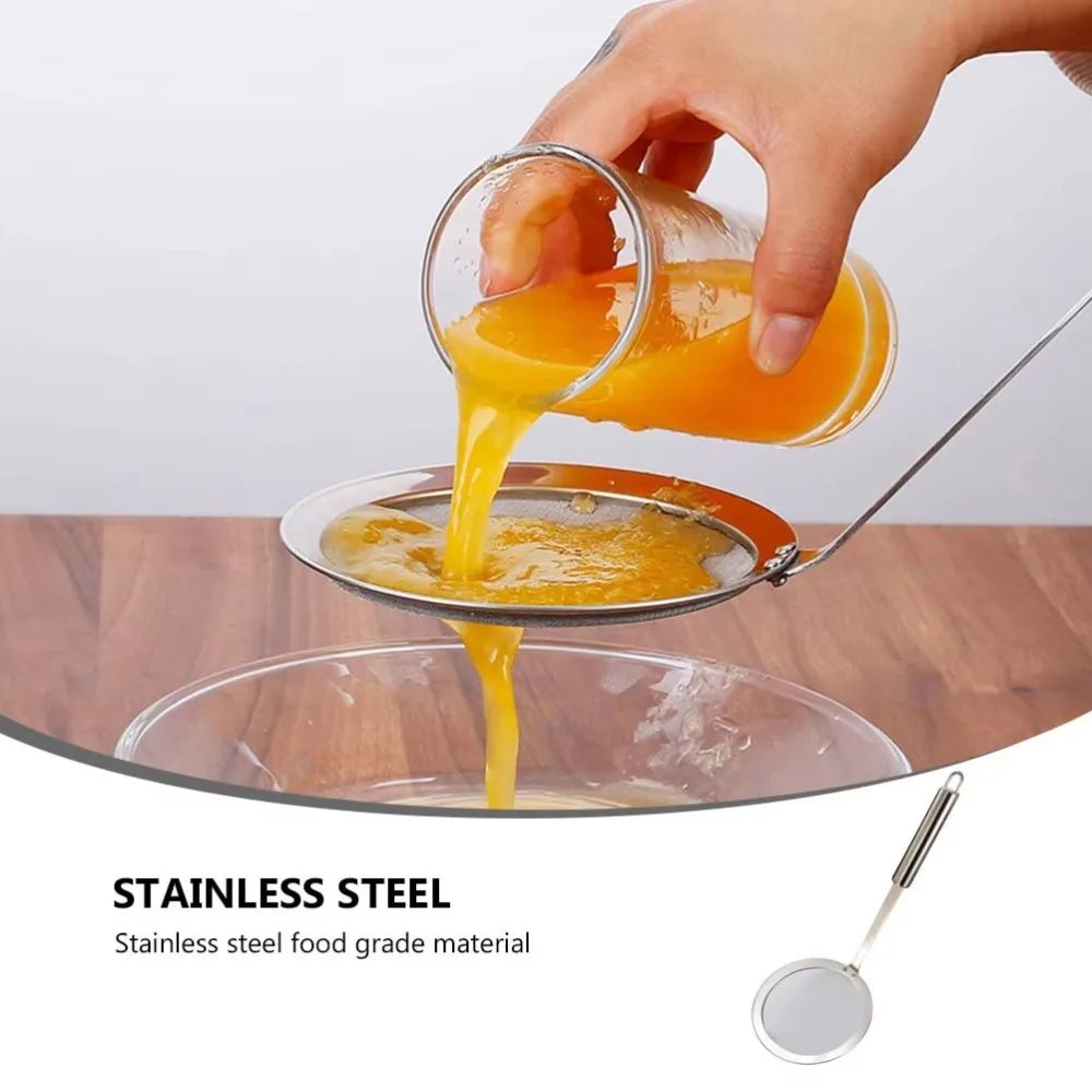 304 Stainless Steel Fine Mesh Filter Multi-Function 100 Mesh Super Dense Filter Colander Handheld Skimmer Spoon