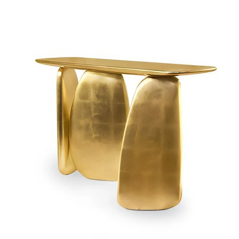 

Italian modern entrance table, entrance door against the wall, end view platform, high-end platform